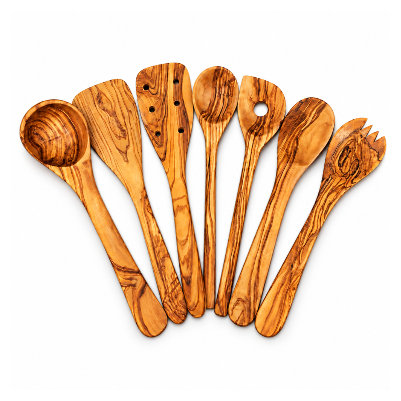 Küchenutensilien-Set aus Olivenholz – 7-teilig