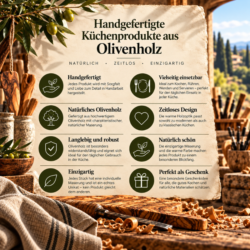 Küchenutensilien-Set aus Olivenholz – 7-teilig