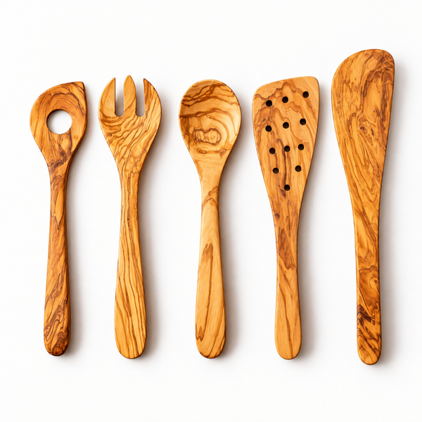 Olivenholz-Küchenutensilien-Set – 5-teilig